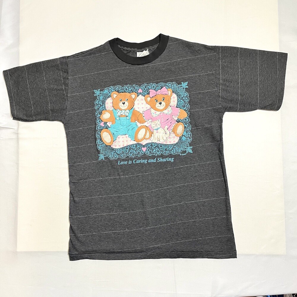 Vintage 90s Teddy Bears Love Is Caring & Sharing Single Stitch T-Shirt Large
